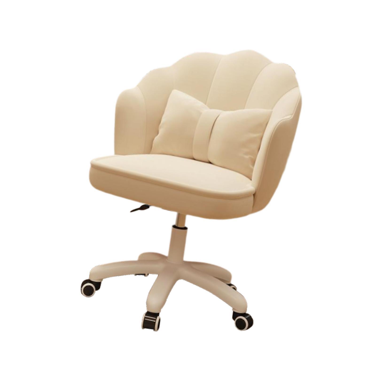 Magideal - Silla De Oficina Giratoria De 360 Grados Con 5 Ruedas Y Respaldo Ergonómico. Beige