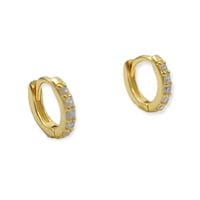 Elbauldejuma - Argollas Pave 6Mm Piercing Básico Plata Chapada Oro 18Kl