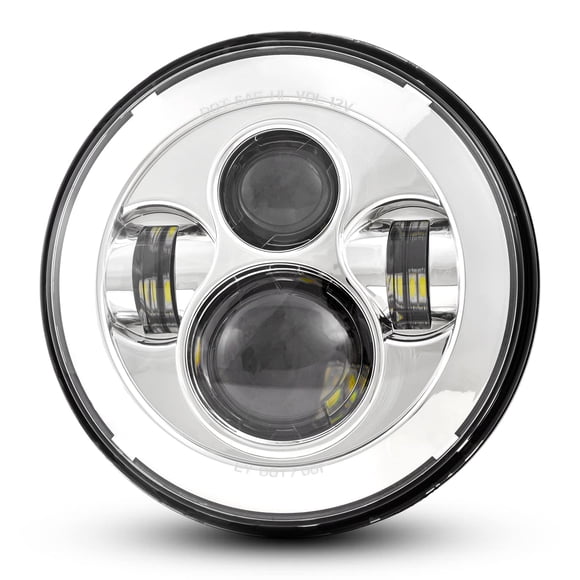 Faro LED LX-LIGHT de 18 cm cromo, aprobado DOT y E‑Mark