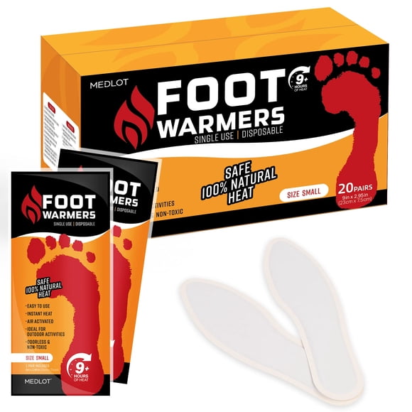 Calentadores de pies con plantilla MEDLOT activados por aire, calor de 9 h, 20 pares
