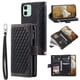 thumbnail image 1 of Premium Leather Flip Phone Case with Zipper Wallet for iPhone 14, 13, 12, 11 Pro Max, X, XS, XR, 8, 7, Plus SE 2020, 2022, 1 of 3