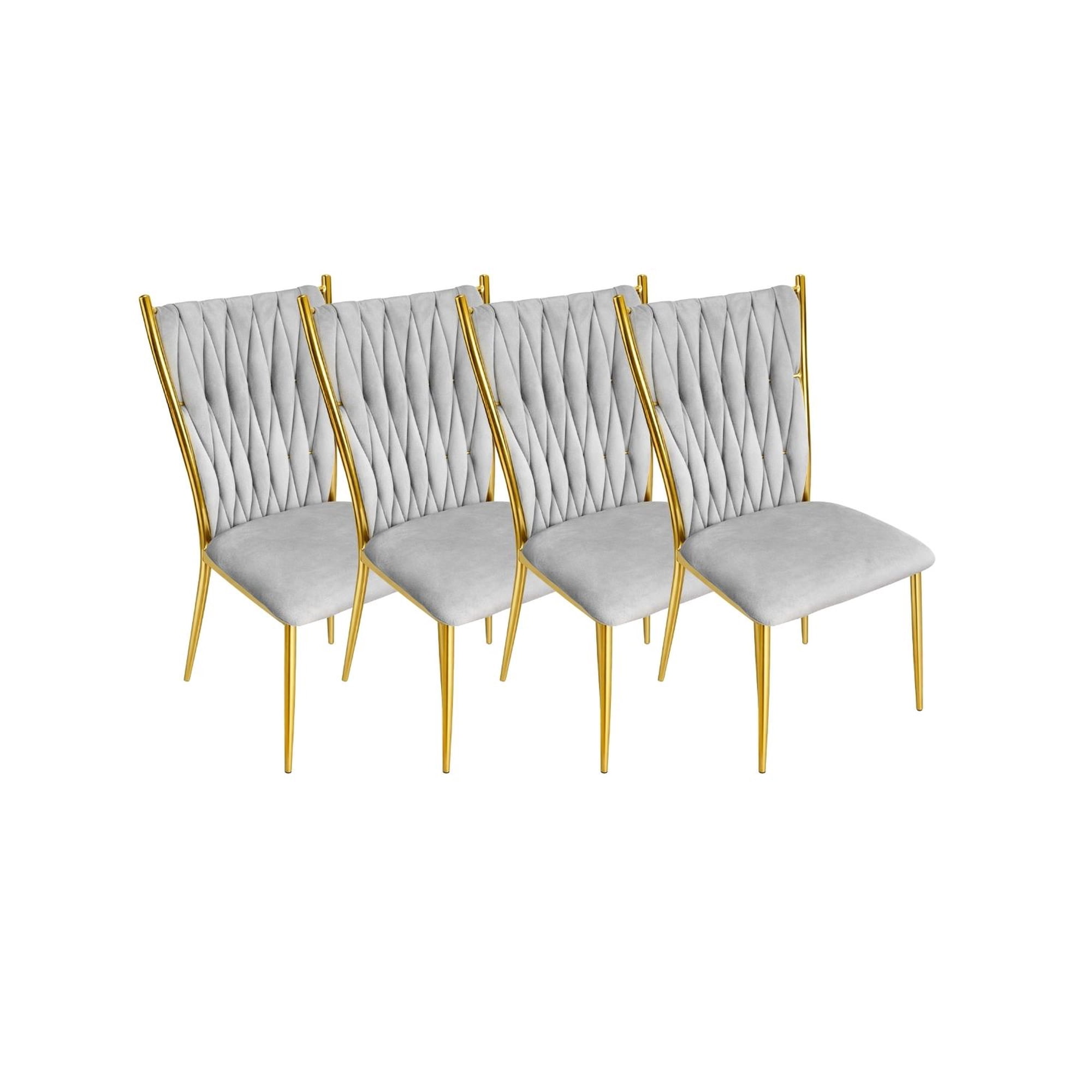 Habita2 Chile - Pack 4 Sillas Tejidas Para Comedor Arthur Gris