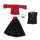 thumbnail image 1 of 1/6 Ni?os Mu?ecas Trajes De Abrigo De Viento Para Mu?ecas Ropa Casual Rojo Negro Conjunto Completo, 1 of 3