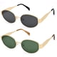 thumbnail image 1 of Lentes de Sol DIMENSIP Retro Ovalados con Montura Metálica Dorada Unisex, 1 of 5