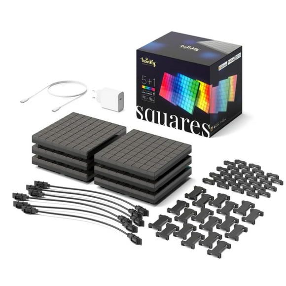 Twinkly Kit Starter Paneles 1X5 Led Rgb Squares Twq064Stw-07-Beu