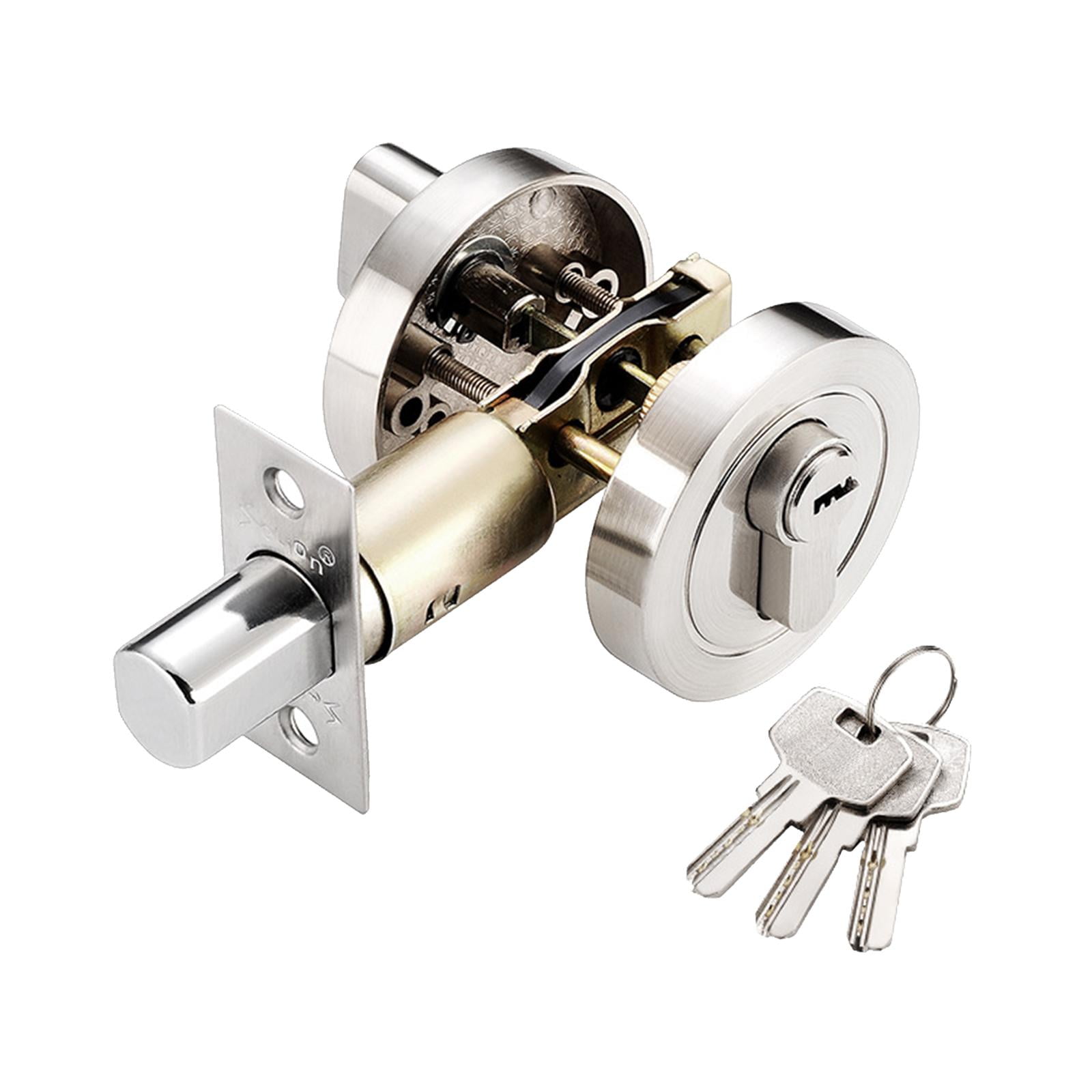 Bothyi - Cerradura De Puerta Con Pestillo De Seguridad, Cerradura De Puerta Invisible Contemporánea, Cilindro Simple, Cerrojo Plateado