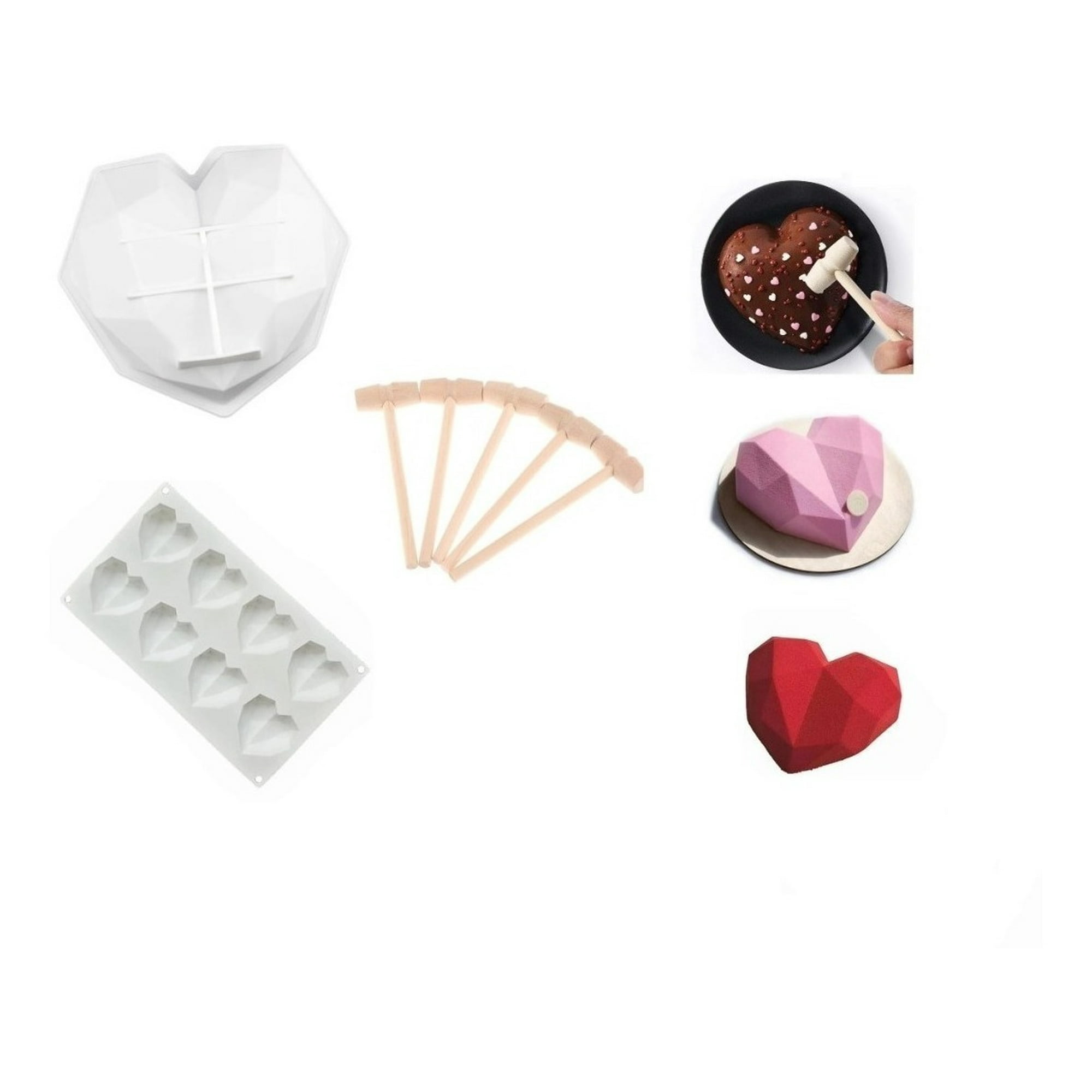 Genérico - Pack Corazon Diamante Grande + 5 Martillos + Molde Corazon