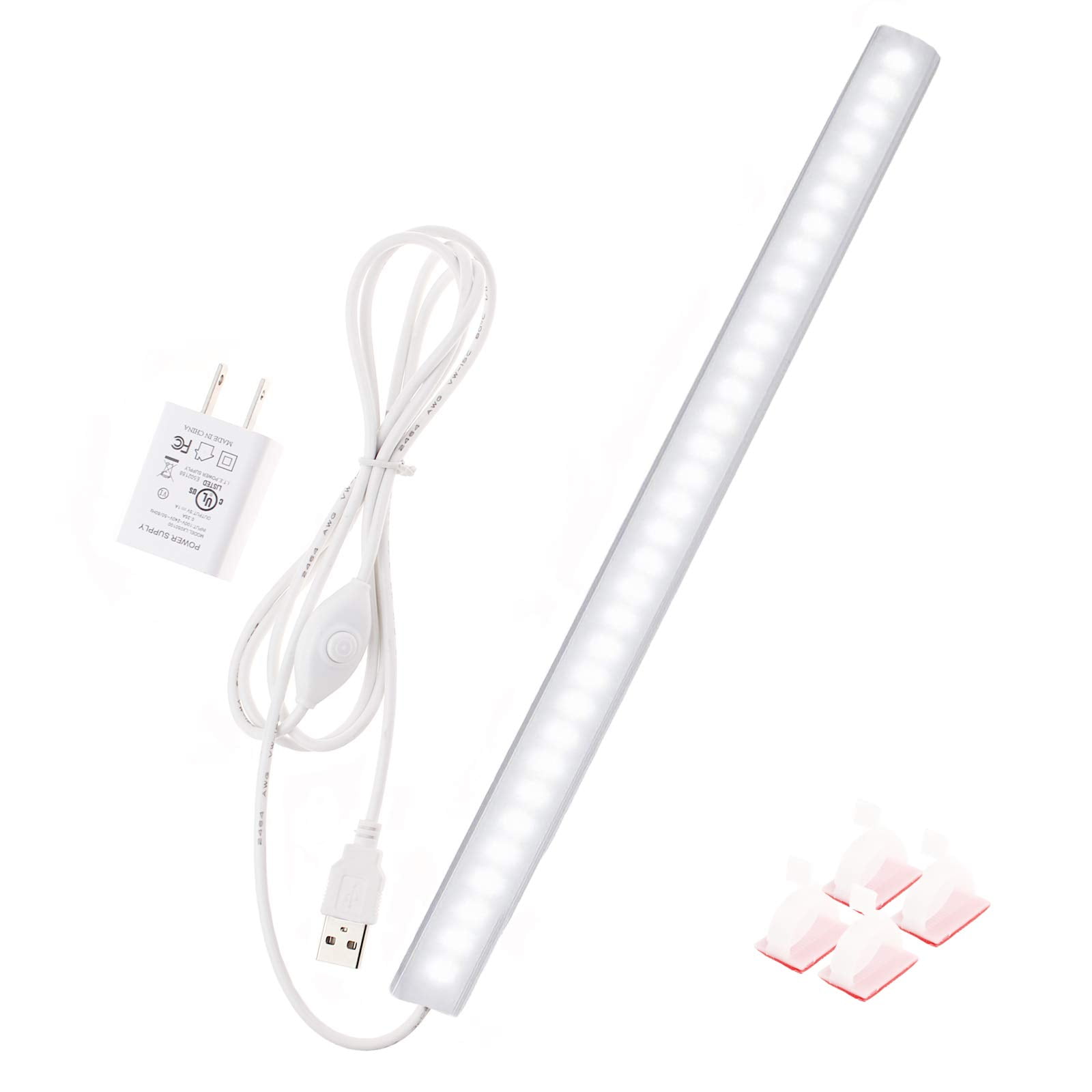 Lámpara Para Debajo Del Armario Jusjubr De 30 Cm, Led Enchufable, 6000 K