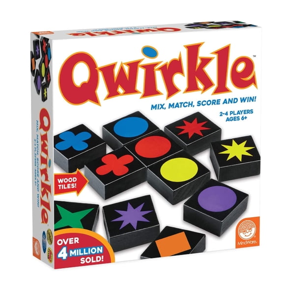 Juego de mesa MindWare Qwirkle con 108 fichas de madera y libro de reglas