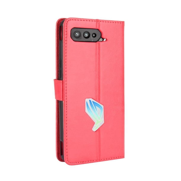 Funda tipo libro para Asus ROG Phone 5, cartera todo‑en‑uno, funda multifuncional con tarjetero y correa de muñeca desmontable