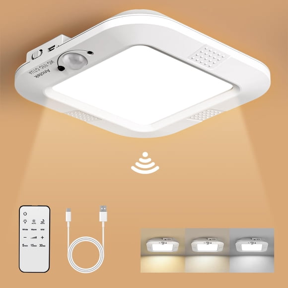 Lámpara de techo ANOTEK recargable con sensor de movimiento y control remoto