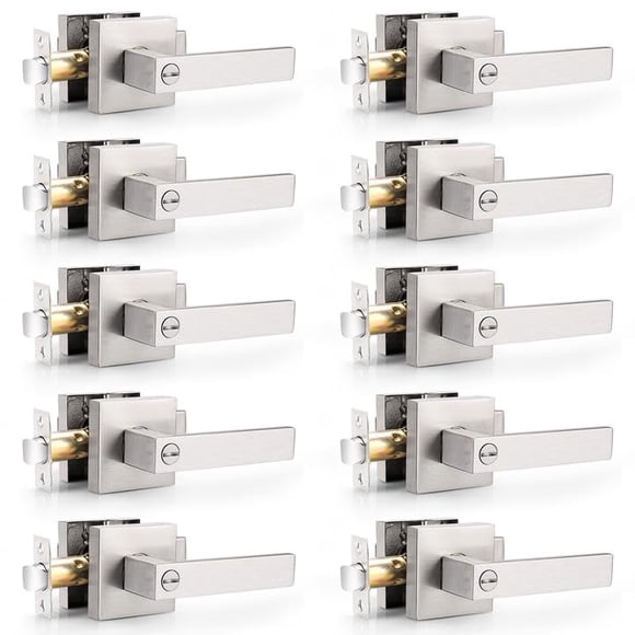 Set de cerraduras Probrico Square de níquel satinado Privacy x10