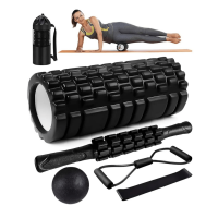 Linea Sport - Set De Yoga Texturizado 5 En 1 Rodillo, Barra, Pelota, Banda,Bolsa