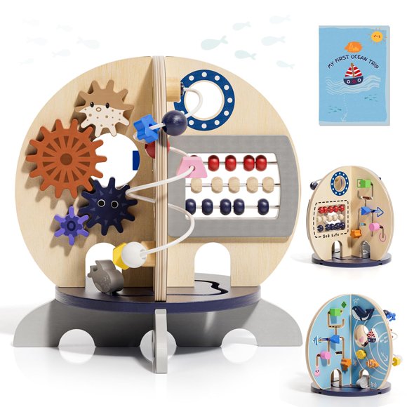Cubo de Actividades RRIBOUDWAN 24 cm Temática Oceánica – Juguete Montessori