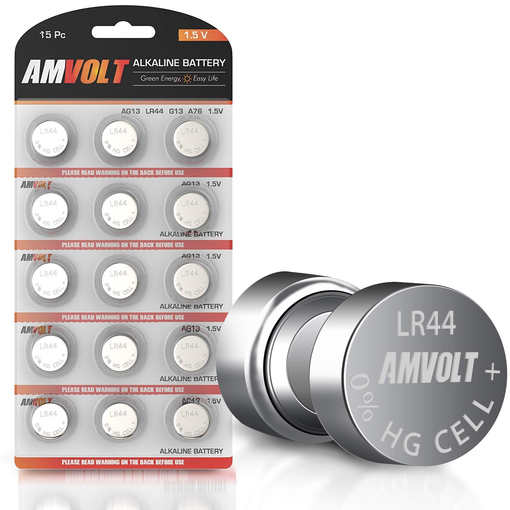 Batería Amvolt Lr44 Ag13 Sr44 357 303 1.5v Para Relojes X15