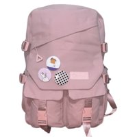 Oem - Mochila Urbana Juvenil Con Insignias Rosa
