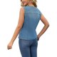thumbnail image 3 of INSPIRE CHIC Chaleco de Mujer para Regreso a Clases, Chaleco de Mezclilla con Cuello en V, Bolsillos con Parche, Botones, Sin Mangas, Chaqueta de Jean L Azul, 3 of 6