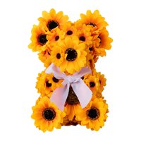 Bothyi - Muñeca De Juguete De Oso De Decoración Para El Hogar Con Oso De Flores Artificiales Para Niños De Aniversario De Boda