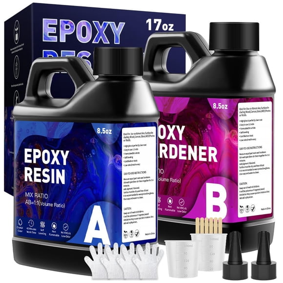 Kit De Resina Epoxi Crystal Clear De 500 Ml Para Fabricación De Joyas