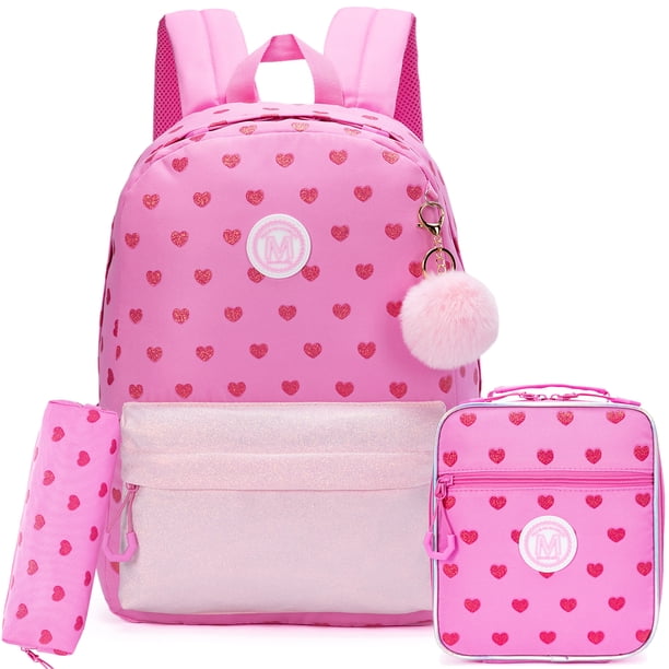 New Cute hot stamping love backpack Laptop bag girls backpack with Lunchbag and Penbag for school travelling picnic