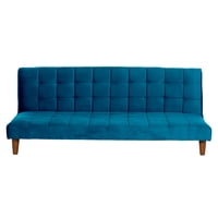 Latam Home - Futon Turin Tela Velvet Azul Petroleo
