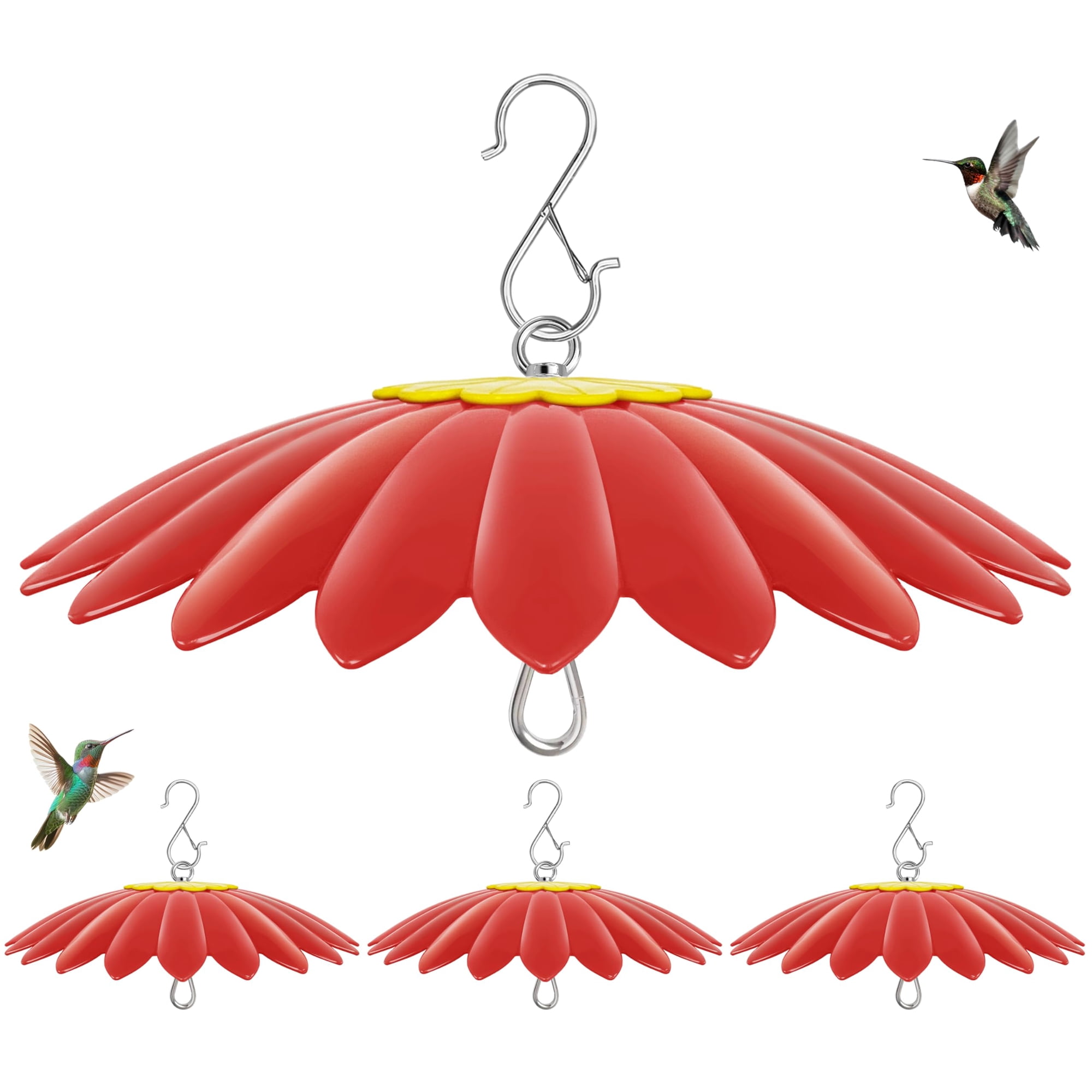 Alimentador para colibríes andergi con cúpula de sombra de 27 cm – paquete de 4