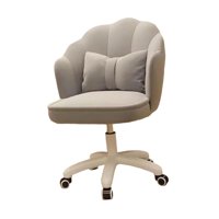 Magideal - Silla De Oficina Giratoria De Terciopelo, Cómoda Y Ajustable, Con Ruedas, Moderna. Gris Claro