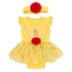 thumbnail image 1 of Conjunto de disfraz de Disney Princess Belle para bebés recién nacidas con falda superpuesta y diade, 1 of 7