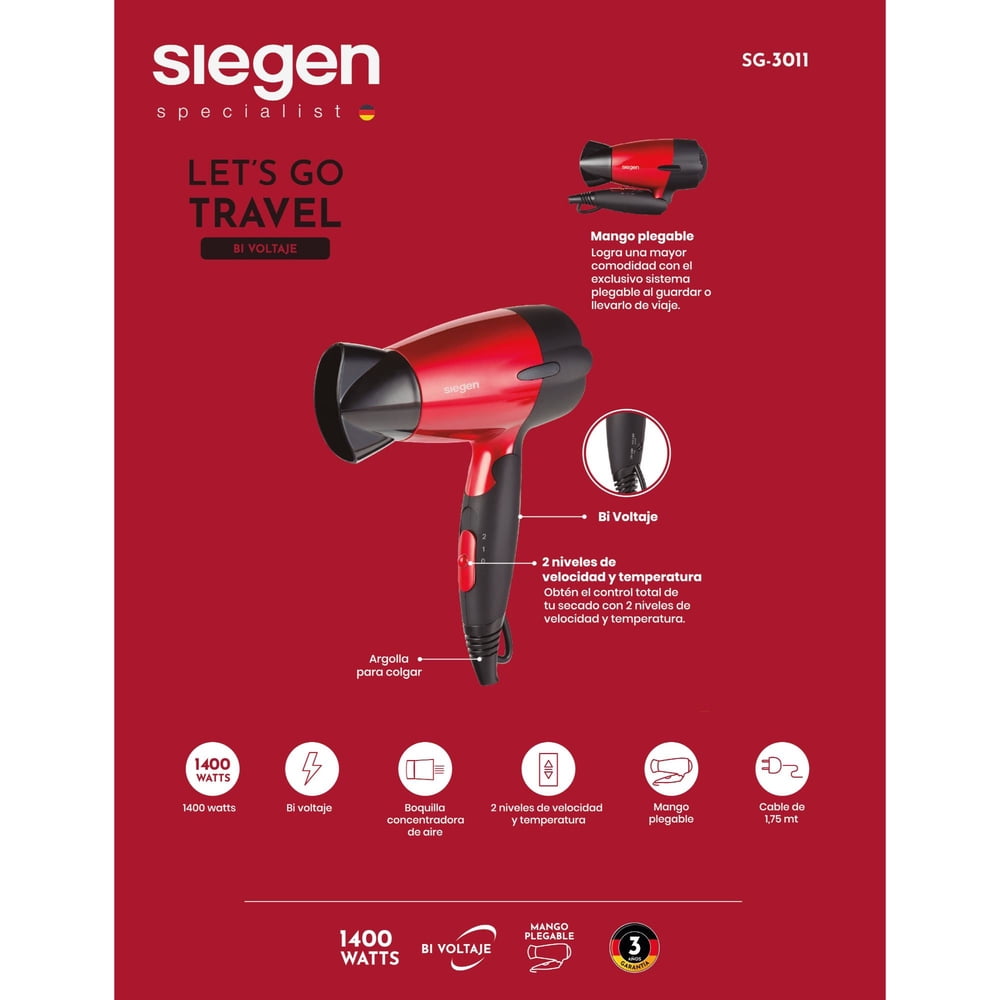 Siegen Let's Go Travel SG-3011 Rojo, foto 8