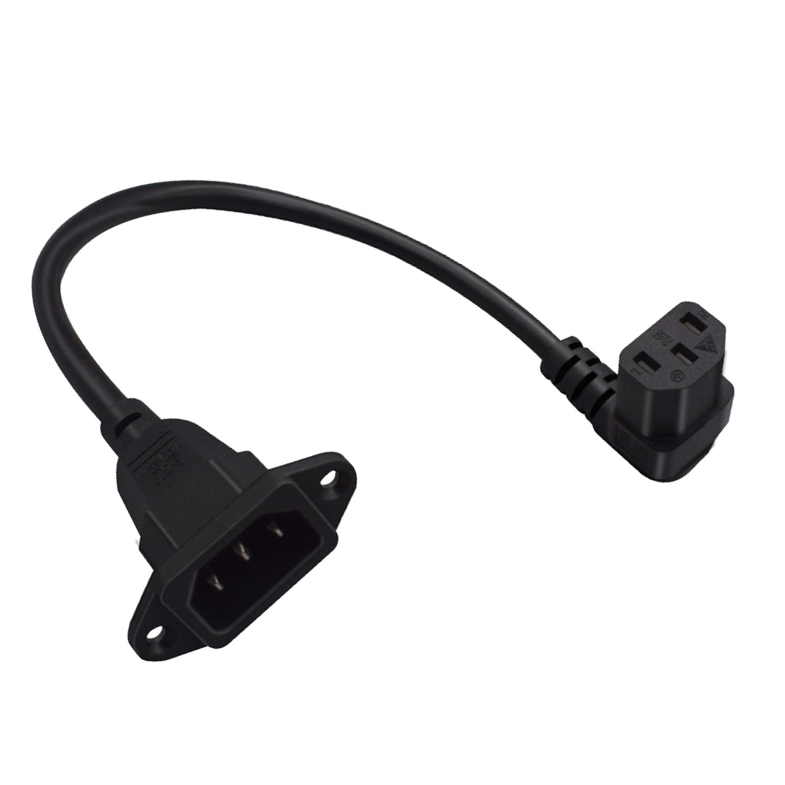 Ioensy - Cable C14 A C13 Enchufe C14 A Enchufe C13 Con Orificios Para Tornillos Durable 30 Cm