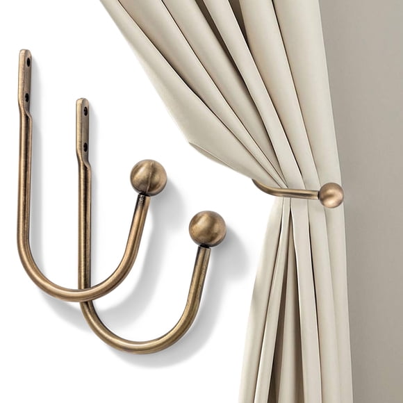 Soporte para cortinas SIXZOONM 15 cm latón, juego de 2