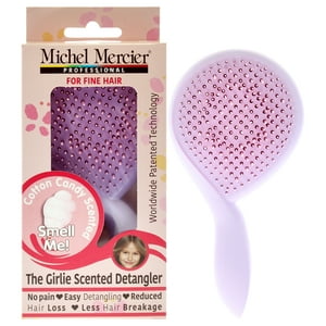 Michel Mercier - El Cepillo Desenredante Perfumado Girlie Algodón De Azúcar Cabello Fino - Rosa Púrpura De Para Mujer - Cepillo Para El Cabello