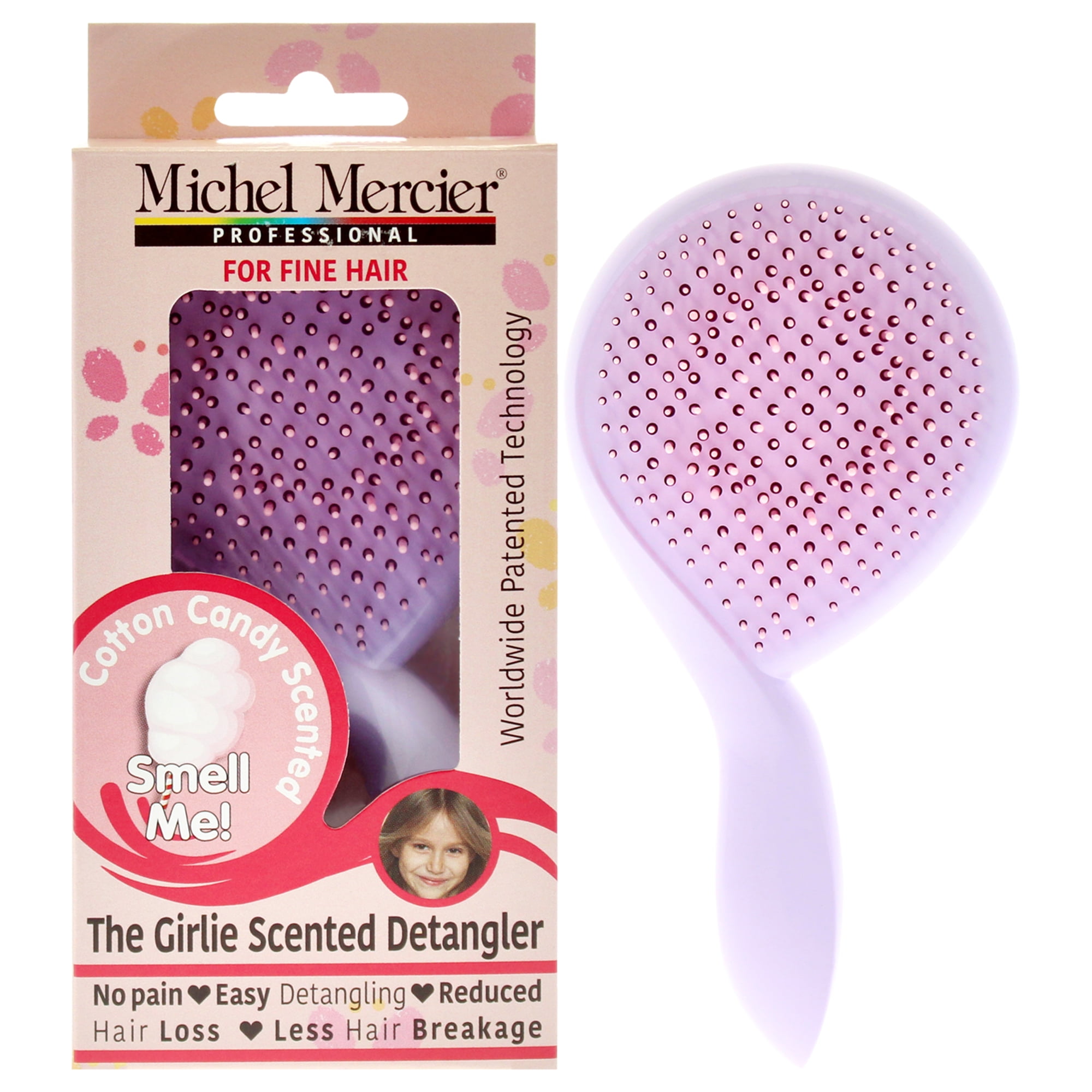 Cepillo Para El Cabello Michel Mercier Girlie Algodón De Azúcar Rosa Púrpura