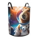 thumbnail image 2 of Capibara Cesta de lavandería de gran capacidad redonda con asa, bolsa para ropa sucia plegable, almacenamiento para dormitorio, baño y lavadero 44x35 cm, 2 of 6