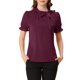 thumbnail image 1 of INSPIRE CHIC Blusas de Mujer de Color Sólido con Lazo en el Cuello y Mangas Cortas para el Trabajo Fucsia Intenso XS, 1 of 5