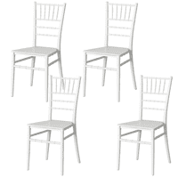 Moboi - Pack 4 Sillas Chiavari Apilable Para Comedor Terraza Eventos Blancas
