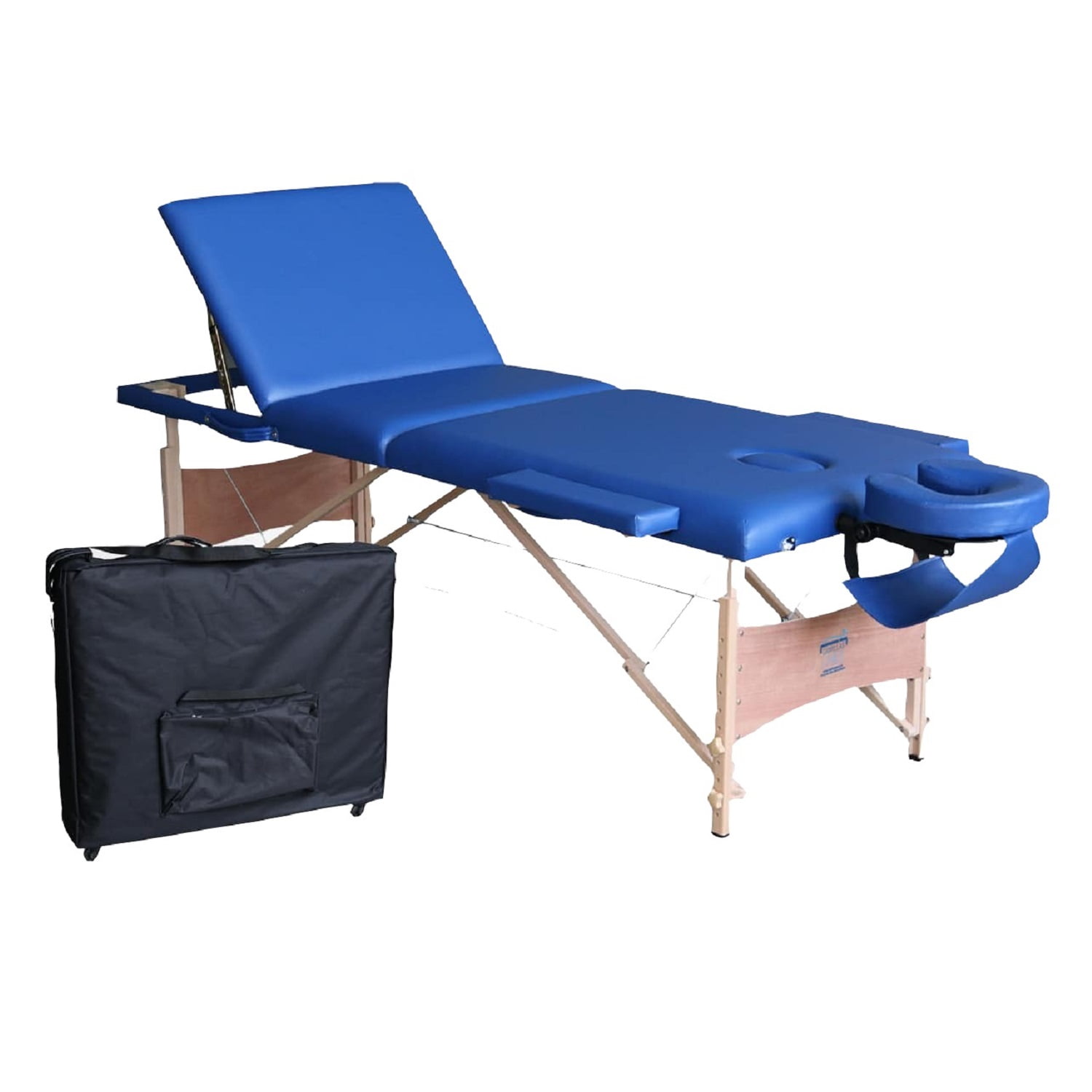 Camillas Chile - Camilla Plegable M1 Pro Ruedas Azul Oscuro