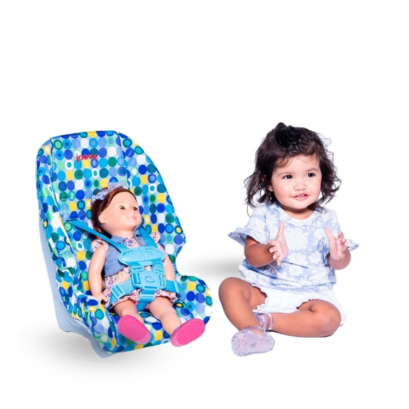 Asiento elevador de juguete y asiento de coche funcional para muñecas Joovy Blue
