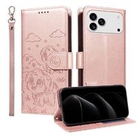Funda Billetera Foxdock Compatible Con Iphone 17 Pro Max, Diseño Perrito Tierno, Ranuras Para Tarjetas Y Soporte Plegable