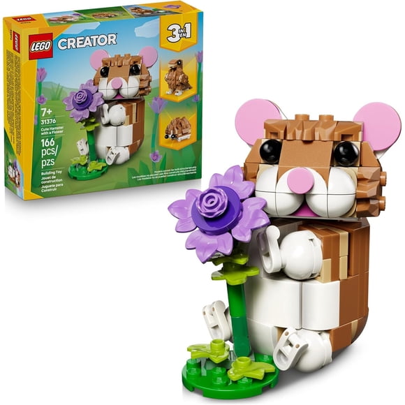LEGO Creator 3 en 1 Hámster Adorable con Flor 31376 166 Piezas