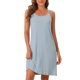 thumbnail image 1 of INSPIRE CHIC Vestido de Dormir de Modal Acanalado para Mujer con Doble Tirante Espagueti de Largo a la Rodilla para Descansar y Viajar M Azul, 1 of 6