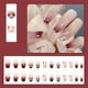 thumbnail image 1 of 24pcs Pink French Tip Press On Nails Medium Square Fake Nails Glossy Full Cover Glitter Powder Stick On Nails False Nails With White Edge Design, Artificial Acrylic Nails With Glue Sticker For Women G, 1 of 3