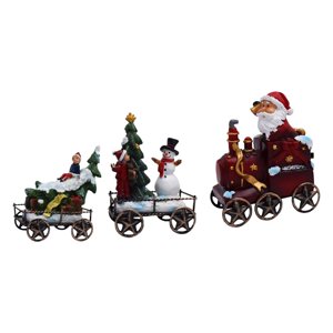 Magideal - 3 Piezas De Estatuas De Tren De Navidad De Papá Noel, Figuritas De Muñeco De Nieve Para Niño, Decoración Navideña Exquisita Para Festival, Vacaciones,