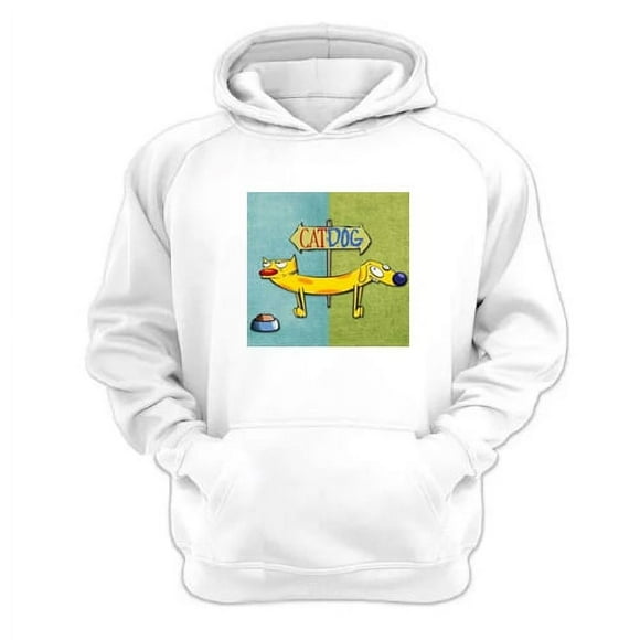 Polerón Canguro Cat Dog Blanco Talla Xs Unisex