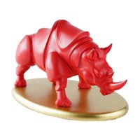 Bothyi - Escultura Animal Estatua De Rinoceronte Decoración Para Regalo De Inauguración De La Casa Versátil Rojo