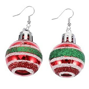 Veat00L - Pendientes, Pendientes De Bola De Navidad, Joyas De Navidad, Moda Y Novedad, Pareja Perfecta, Pendientes De Mujer