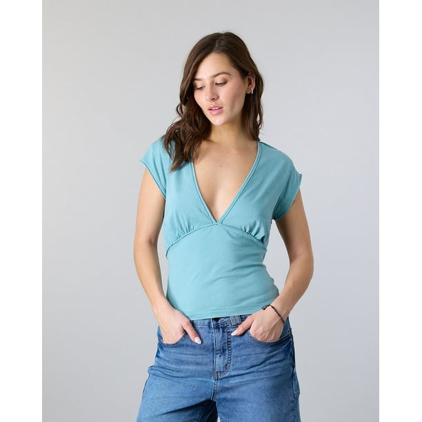 Polera Mujer escote V Algodón Polemic