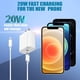 thumbnail image 2 of Cargador wabklove USB C de 20 W tipo C de pared con cable de 6 pies para iPhone, 2 of 7