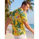 thumbnail image 3 of INSPIRE CHIC Camisa Hawaiana de Hombre de Manga Corta con Botones Florales Tropicales Casual de Verano para la Playa XL Amarillo, 3 of 5