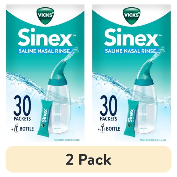 Enjuague nasal salino Vicks Sinex, 30 sobres, 1 botella, 2 pack